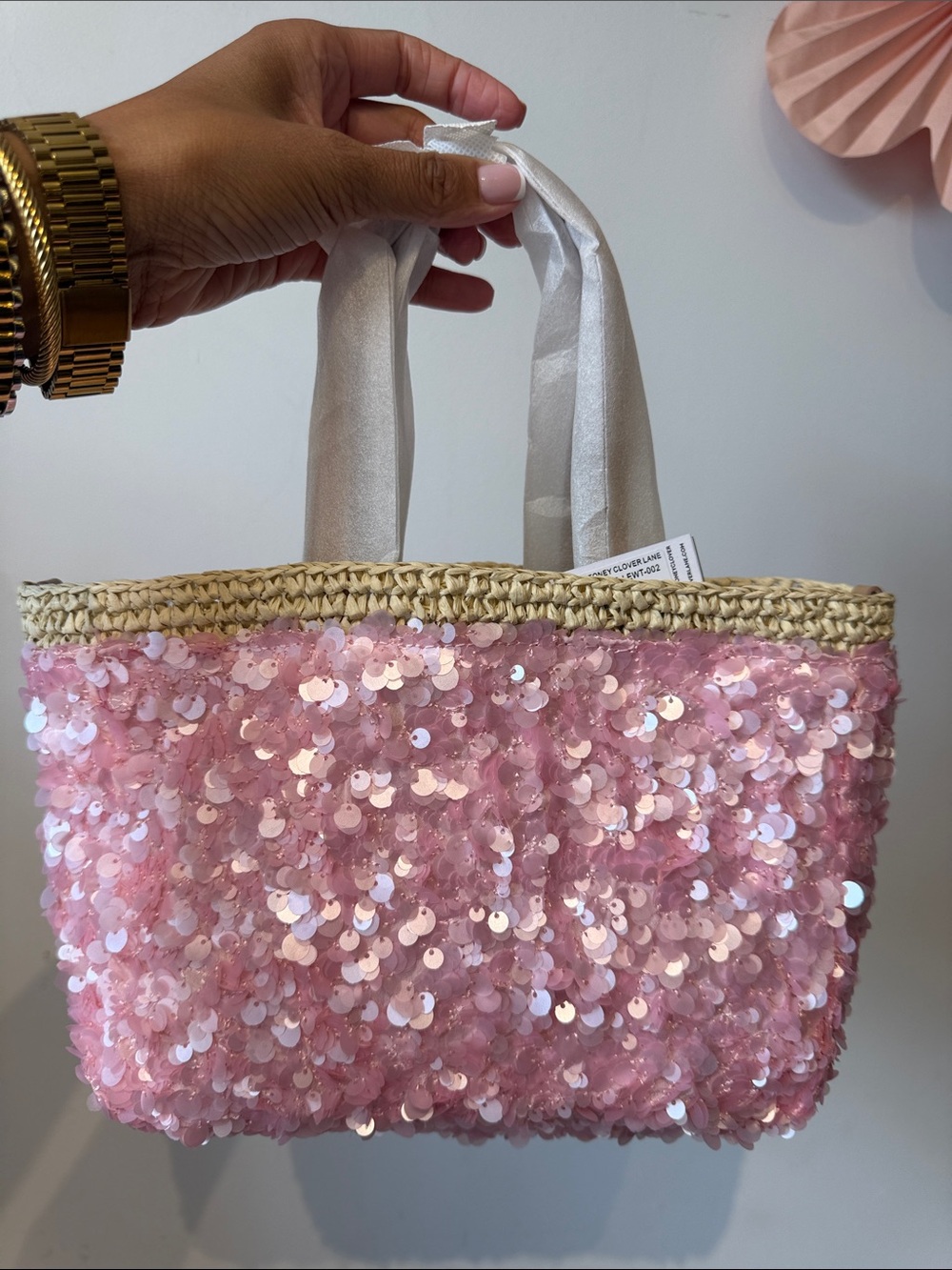 NWT STONEY CLOVER LANE MALLORCA SMALL SEQUINED TOTE